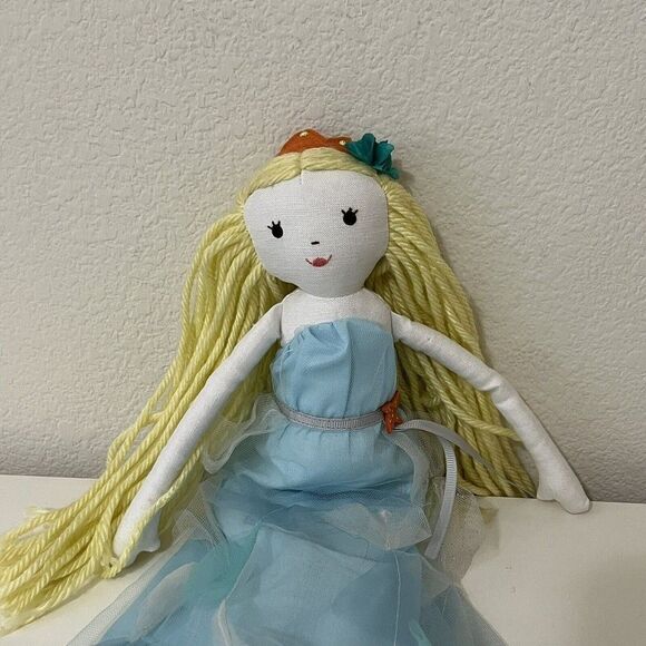 Pottery Barn Kids Designer Doll Mermaid on Land Sea Princess Blue Dress 18" - Picture 2 of 13
